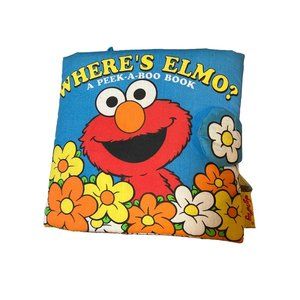 Where's Elmo? A Peek a Boo Sesame Street 1999 Soft Play Cloth Book for Baby